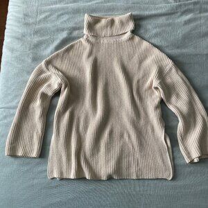 Pact Fisherman Turtleneck Tunic Sweater - size small - cream